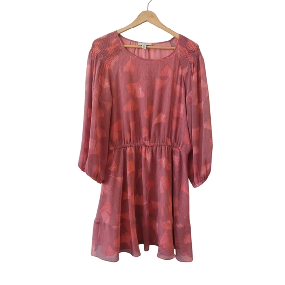 NWOT Women’s Halston Pintucked Georgette Blouson Dress - Picture 3 of 8